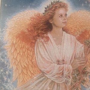 Angel Tapestry on Wooden Dowel
